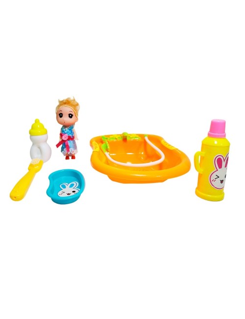 Muñeca Bebe Con Bañera Y Accesorios Juguete Interactivo