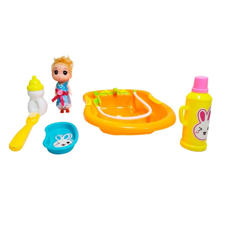 Muñeca Bebe Con Bañera Y Accesorios Juguete Interactivo