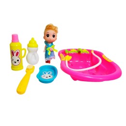 Muñeca Bebe Con Bañera Y Accesorios Juguete Interactivo