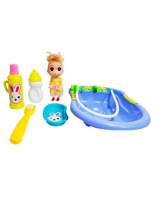 Muñeca Bebe Con Bañera Y Accesorios Juguete Interactivo