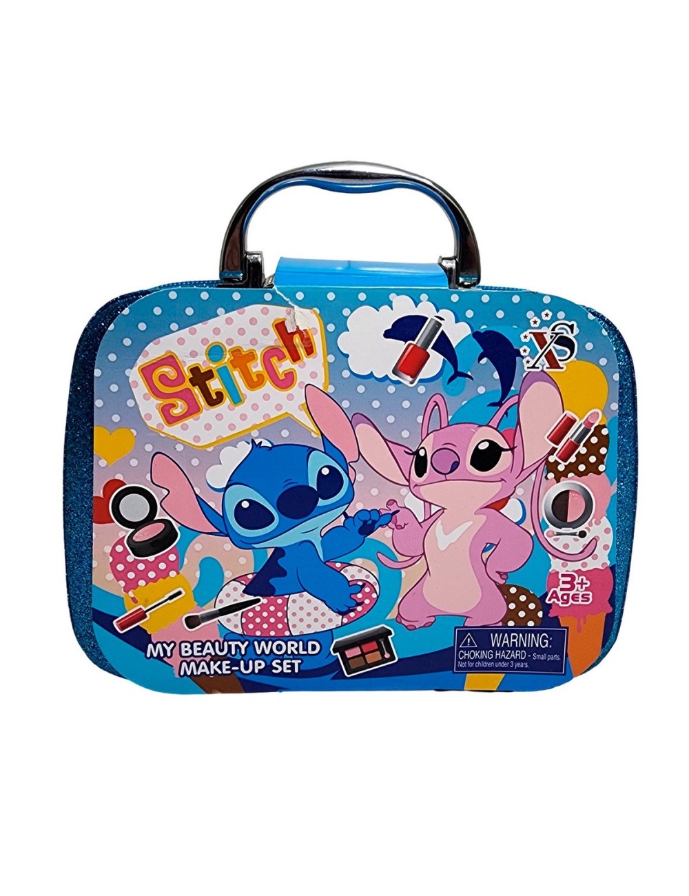 Maleta Kit Maquillaje Stitch Angel Niñas Juguete Esmaltes