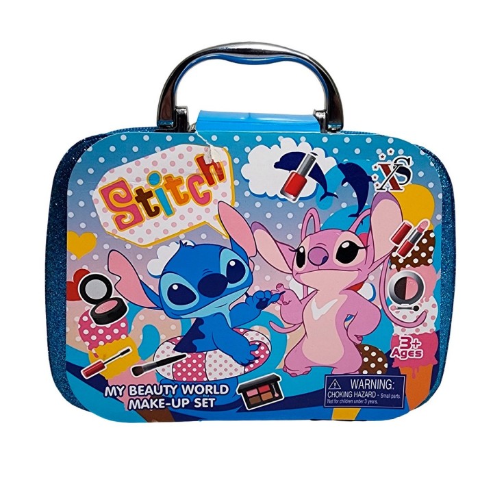 Maleta Kit Maquillaje Stitch Angel Niñas Juguete Esmaltes