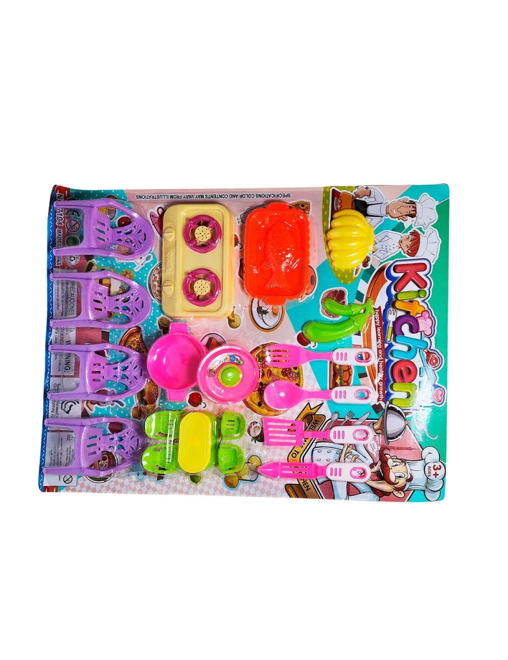 Juguete Cocina Utencilios Comida Didactica Kitchen Juego