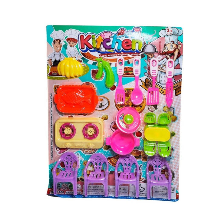 Juguete Cocina Utencilios Comida Didactica Kitchen Juego