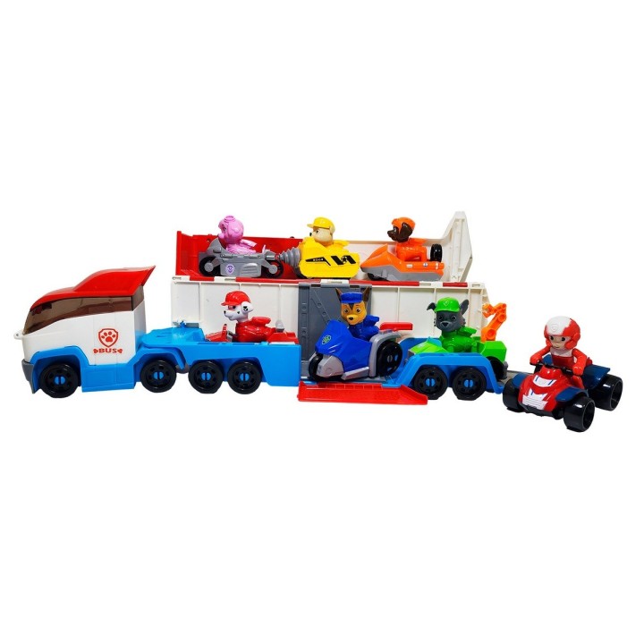 Camion Bus Tractomula Patrulla Canina Set X 7 Vehiculos