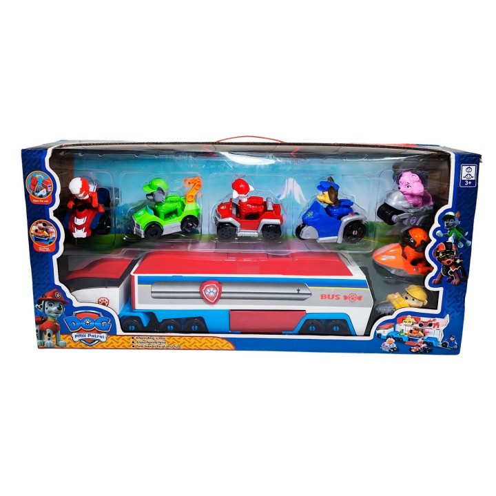 Camion Bus Tractomula Patrulla Canina Set X 7 Vehiculos