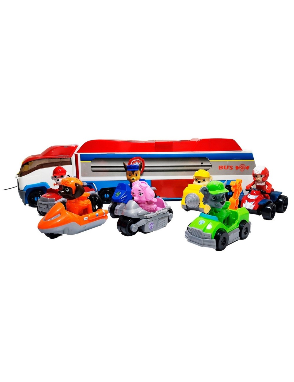 Camion Bus Tractomula Patrulla Canina Set X 7 Vehiculos