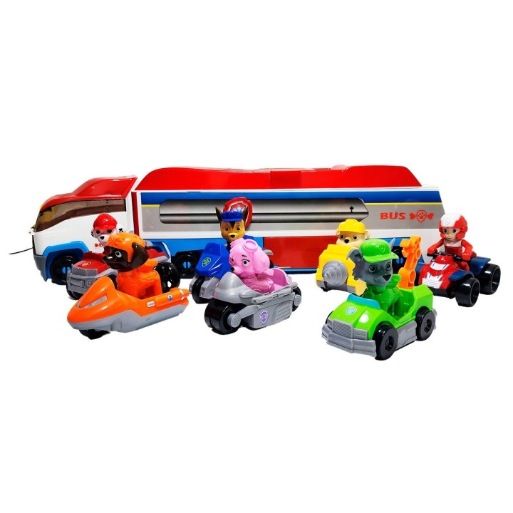 Camion Bus Tractomula Patrulla Canina Set X 7 Vehiculos