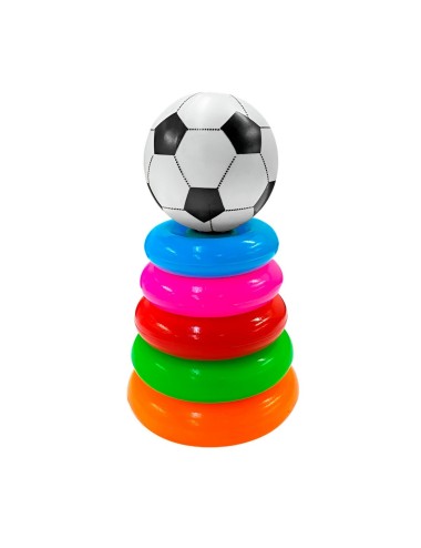 Juego Torre De Aros Para Encastre Futbol Motricidad De Bebe