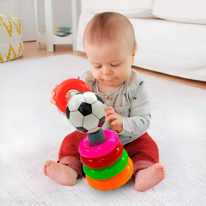 Juego Torre De Aros Para Encastre Futbol Motricidad De Bebe