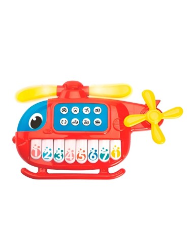 Piano Helicoptero Sonidos Numeros Juguete + Baterias