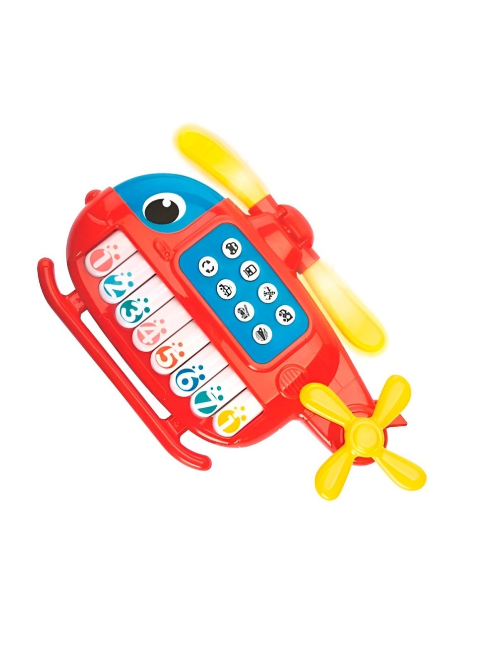 Piano Helicoptero Sonidos Numeros Juguete + Baterias