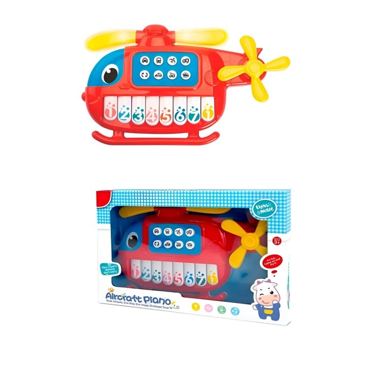Piano Helicoptero Sonidos Numeros Juguete + Baterias