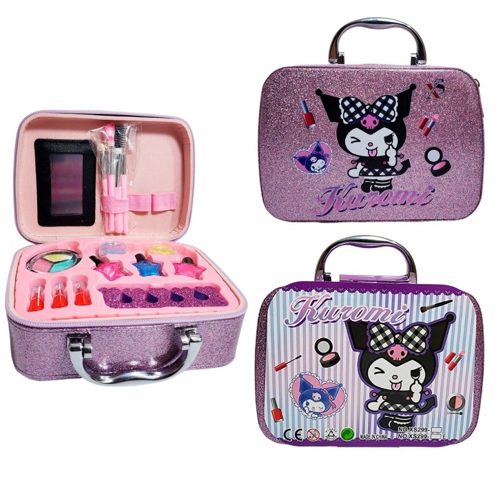 Maleta Kit Maquillaje Kuromi Kawai Niñas Juguete Esmaltes