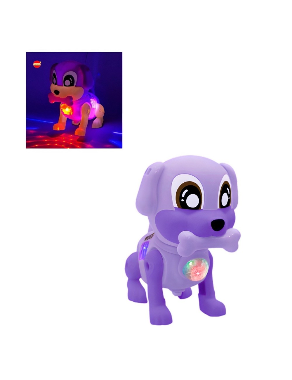 Perro Robot Luces Sonido Movimiento Juguete + Baterias
