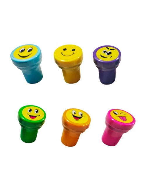 Sellos De Caritas Emoji Didactico X 6 Unidades