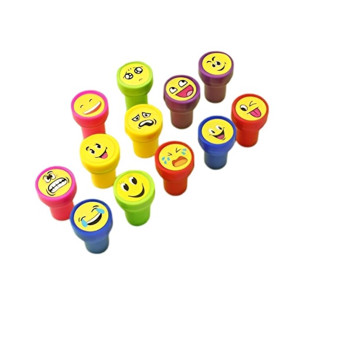 Sellos De Caritas Emoji Didactico X 6 Unidades