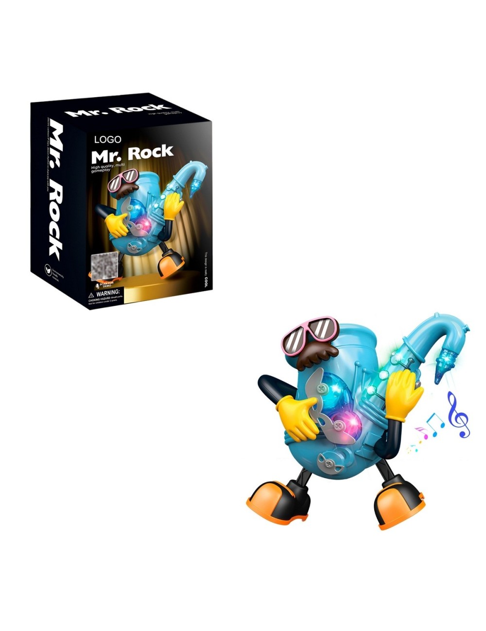 Robot De Juguete Sonido Movimiento Mr Rock Saxofon