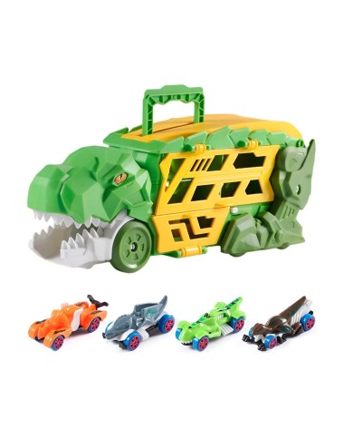 Pista Tiranosaurio Dinosaurio Rex Catapulta + Vehiculos