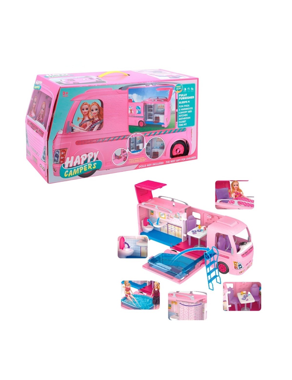 Carro Rodante Muñecas Mini Casa Juguete Interactivo Niñas