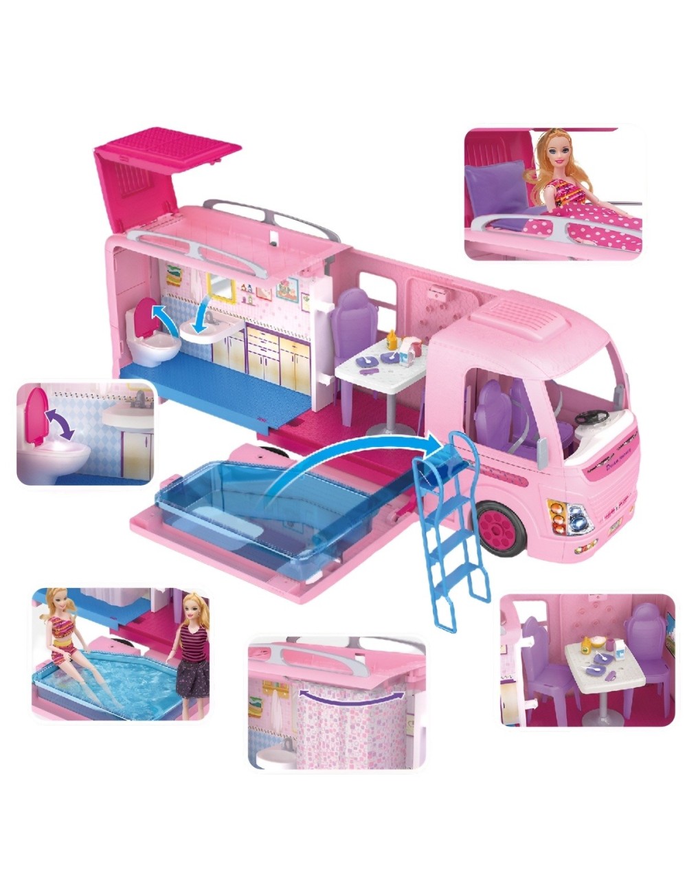 Carro Rodante Muñecas Mini Casa Juguete Interactivo Niñas