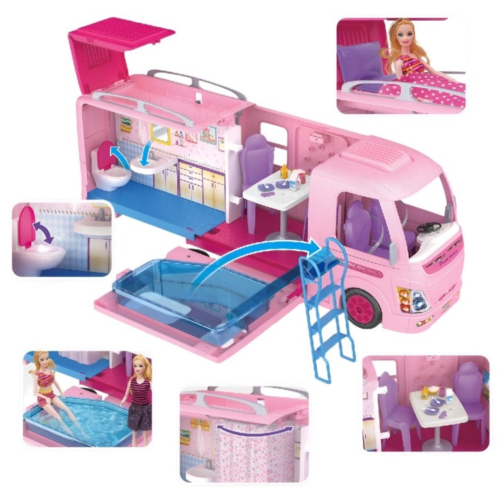 Carro Rodante Muñecas Mini Casa Juguete Interactivo Niñas