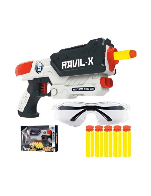 Pistola Dardos Nerf Juguete Interactivo + Gafas