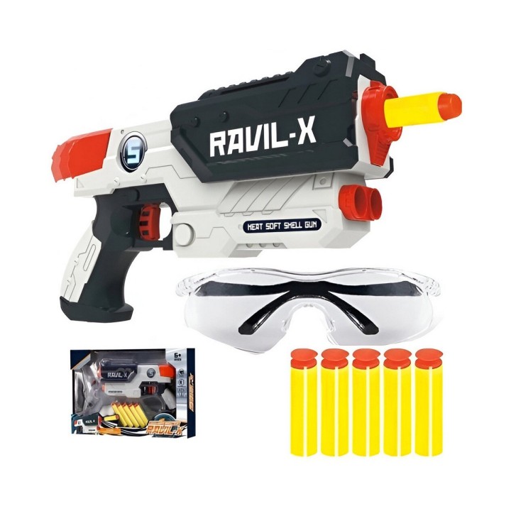 Pistola Dardos Nerf Juguete Interactivo + Gafas