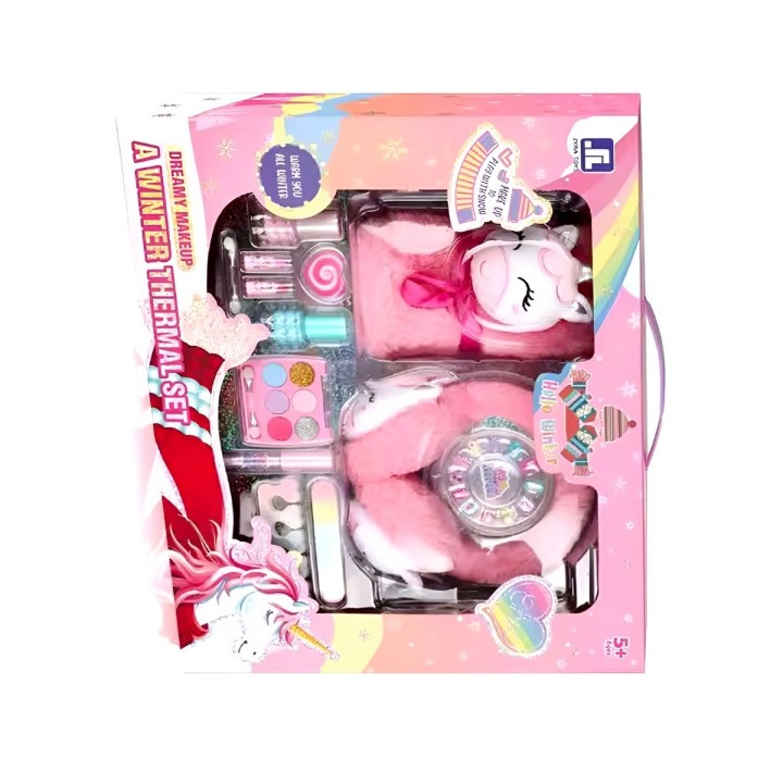 Maleta Kit Unicornio Orejera Bufanda Niñas Juguete Esmaltes