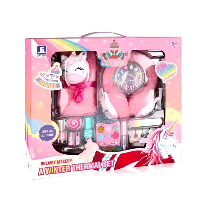 Maleta Kit Unicornio Orejera Bufanda Niñas Juguete Esmaltes