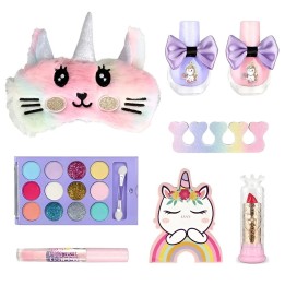 Maleta Kit Unicornio Manicure Antifaz Niñas Juguete Esmaltes