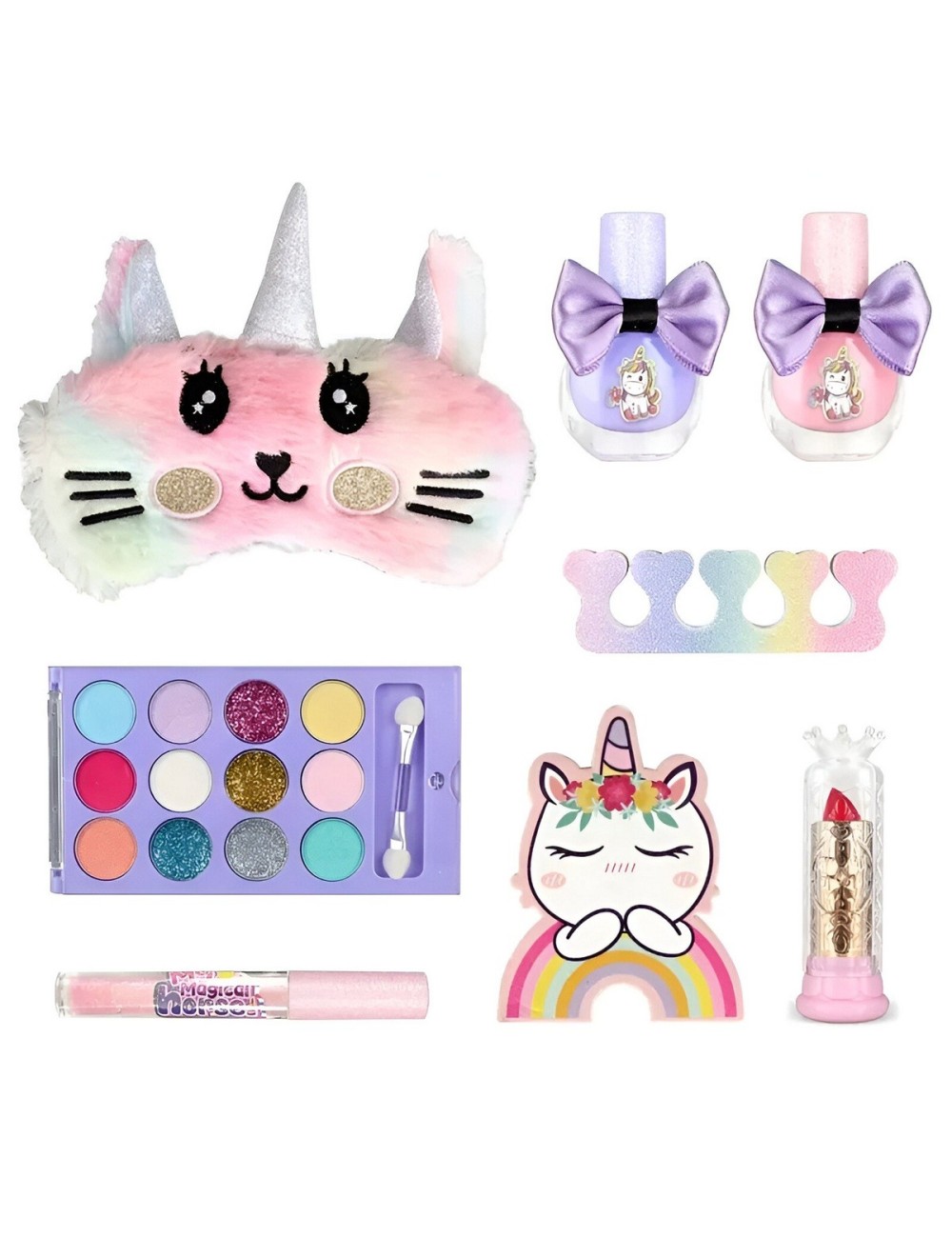 Maleta Kit Unicornio Manicure Antifaz Niñas Juguete Esmaltes