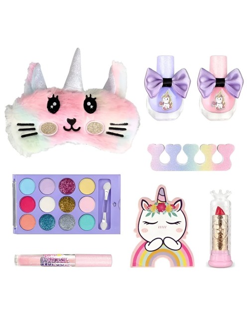 Maleta Kit Unicornio Manicure Antifaz Niñas Juguete Esmaltes