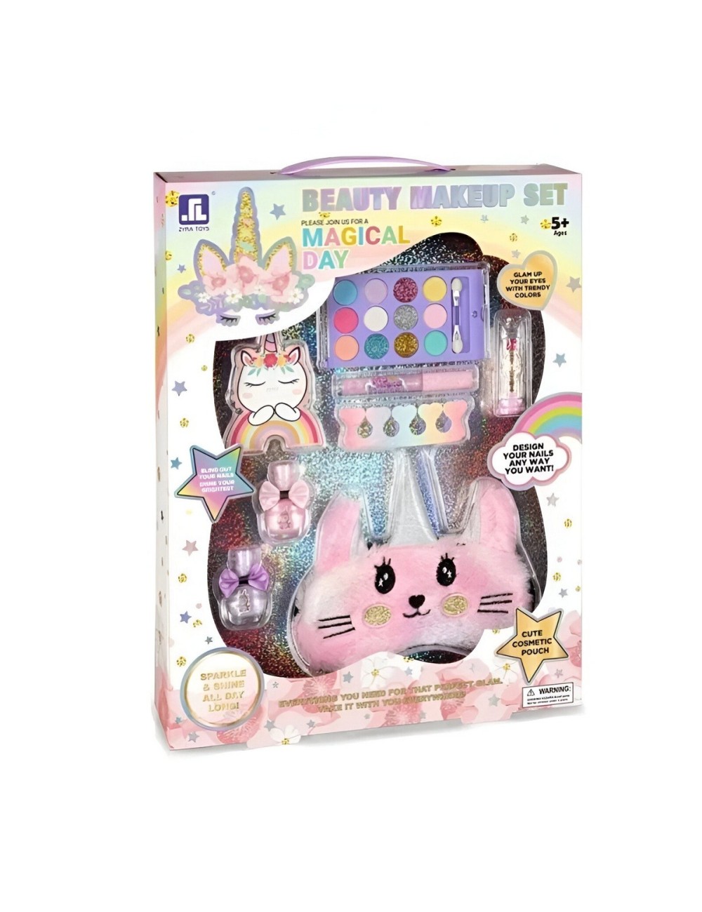 Maleta Kit Unicornio Manicure Antifaz Niñas Juguete Esmaltes