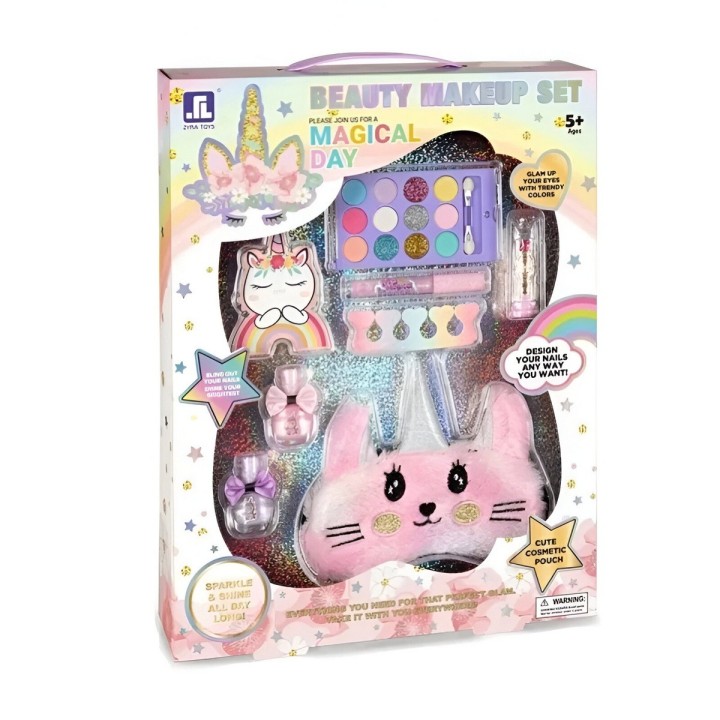 Maleta Kit Unicornio Manicure Antifaz Niñas Juguete Esmaltes