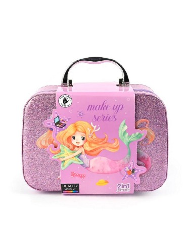 Maleta Kit Sirena De Maquillaje Para Niñas Juguete Esmaltes