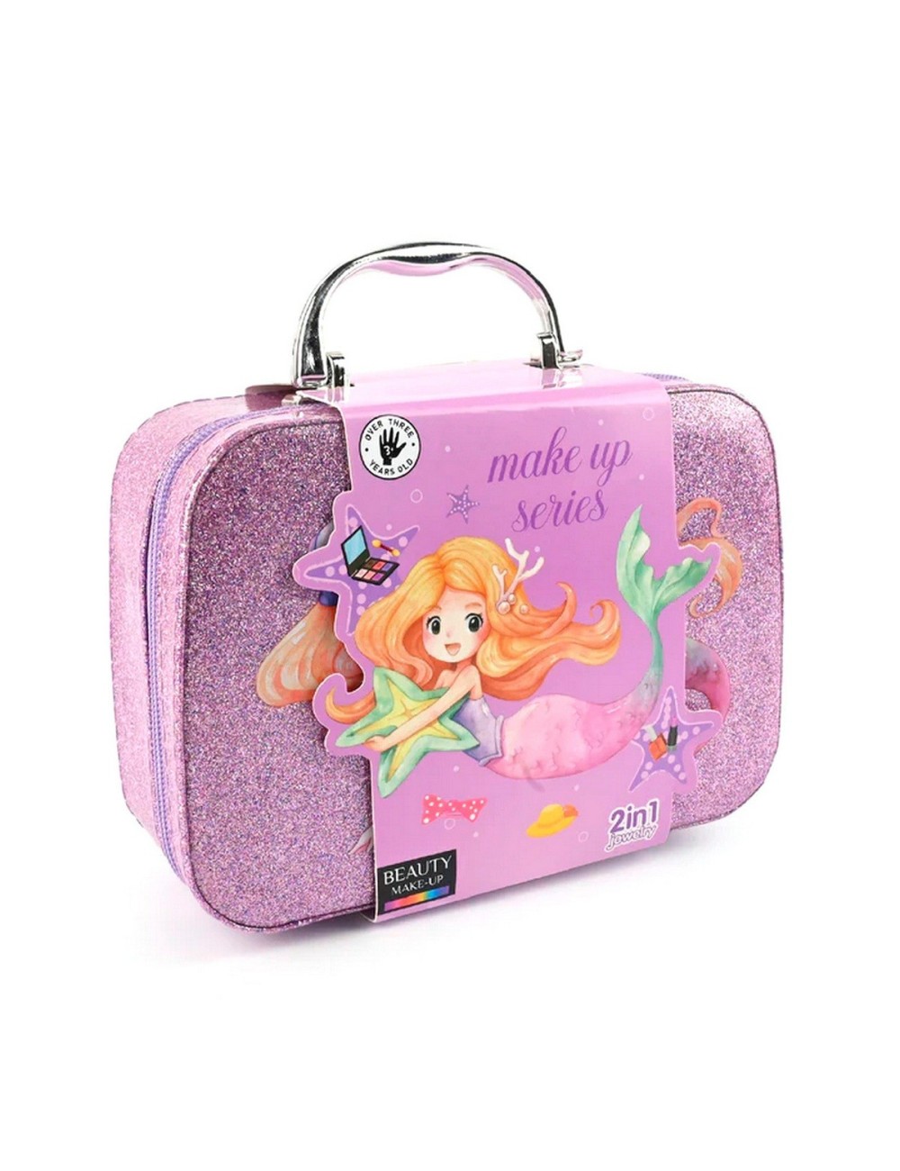 Maleta Kit Sirena De Maquillaje Para Niñas Juguete Esmaltes