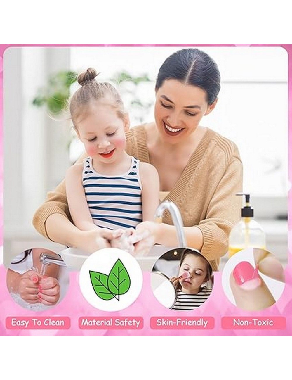 Maleta Kit Sirena De Maquillaje Para Niñas Juguete Esmaltes