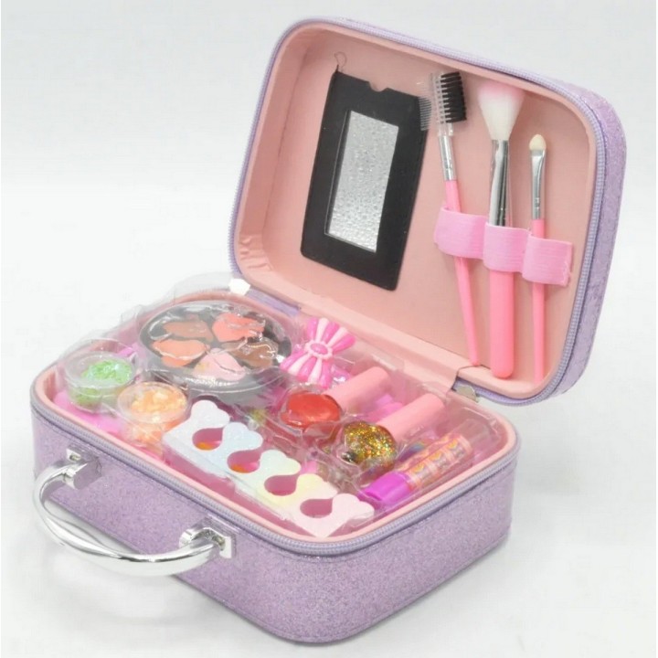 Maleta Kit Sirena De Maquillaje Para Niñas Juguete Esmaltes