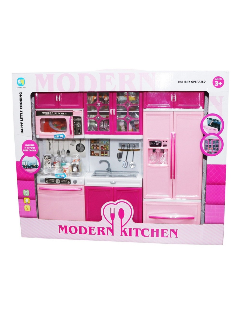 Cocina Muñecas Niñas Horno Luz Nevera Sonido 3 Modulos