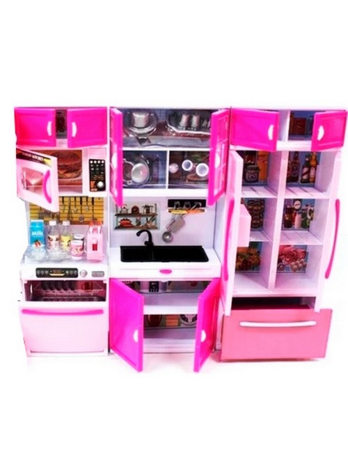 Cocina Muñecas Niñas Horno Luz Nevera Sonido 3 Modulos