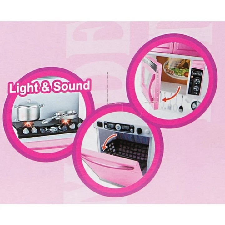 Cocina Muñecas Niñas Horno Luz Nevera Sonido 3 Modulos