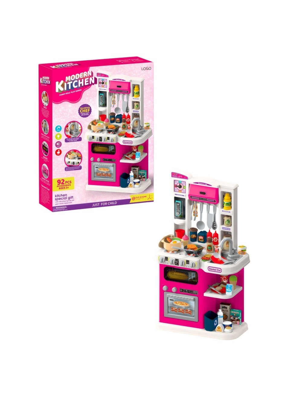 Cocina De Juguete Interactiva Didactica Niñas + Utencilios