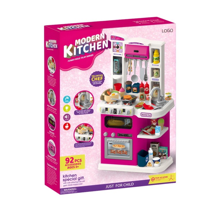 Cocina De Juguete Interactiva Didactica Niñas + Utencilios