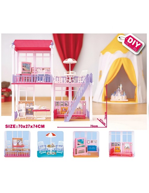 Casa Para Muñecas Con Muebles Interactiva Juguete Niñas