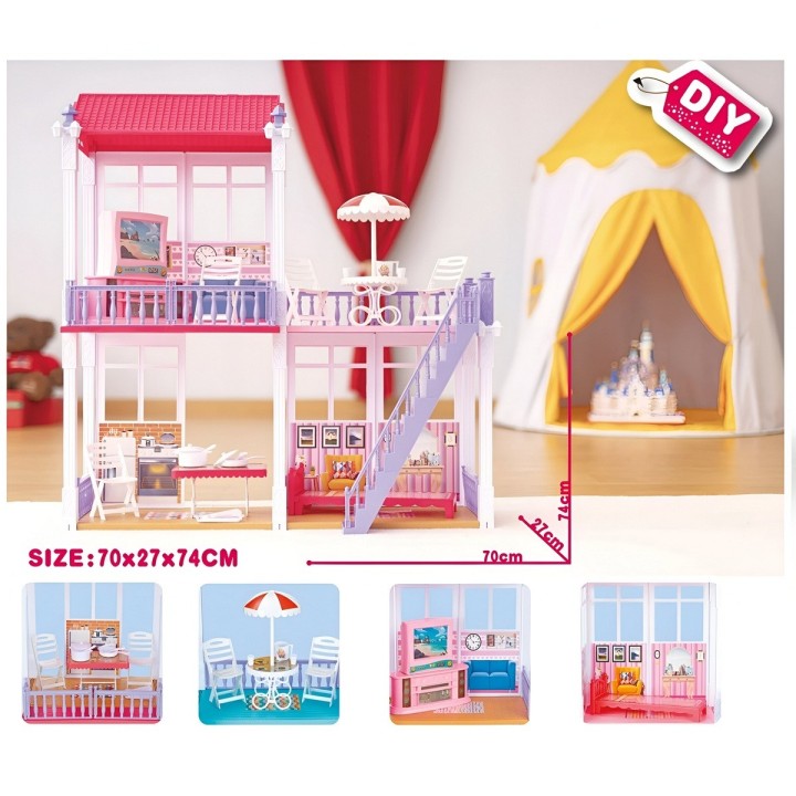 Casa Para Muñecas Con Muebles Interactiva Juguete Niñas