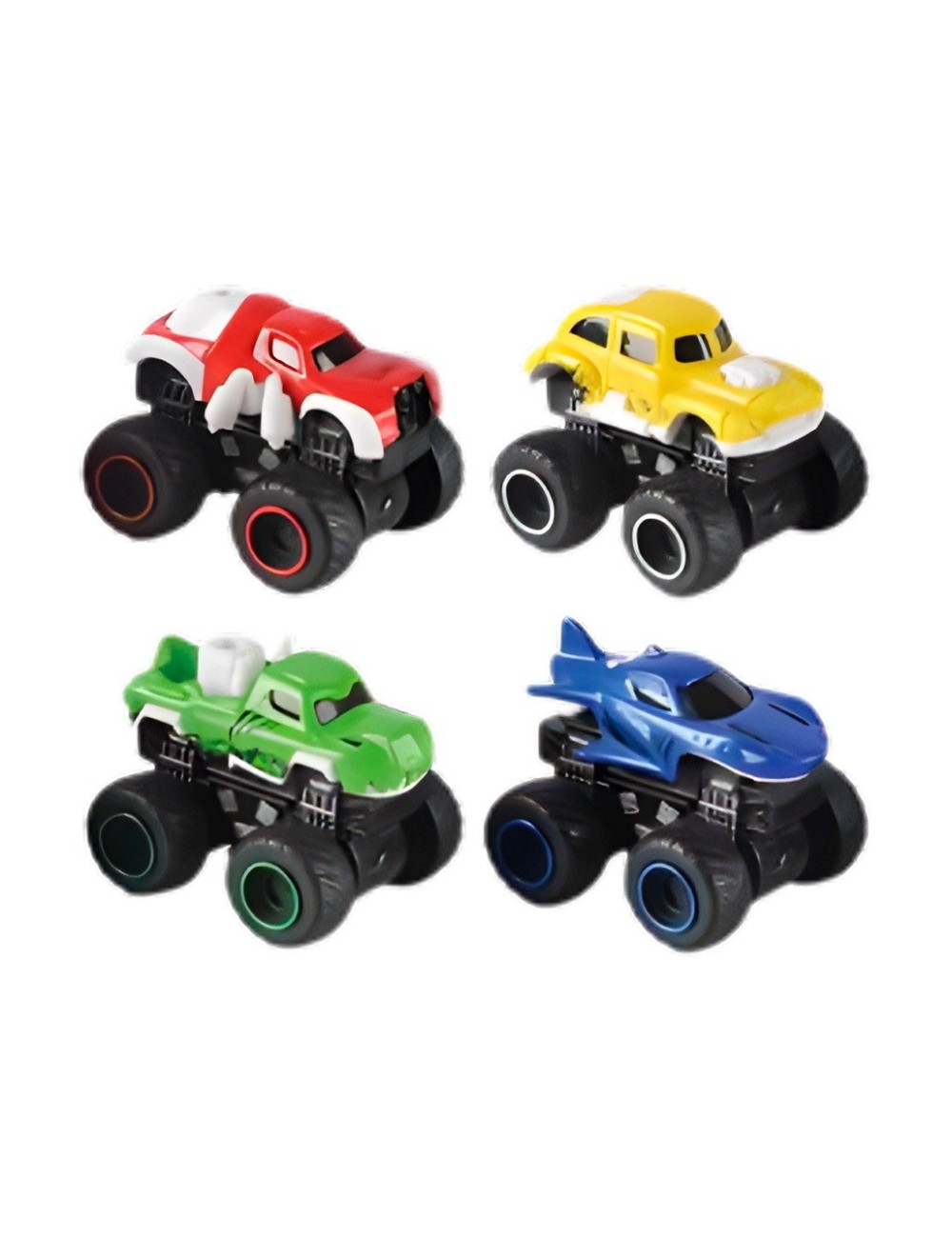 Carro Monster Mini Truck Multicolor Juguete X 4 Unidades
