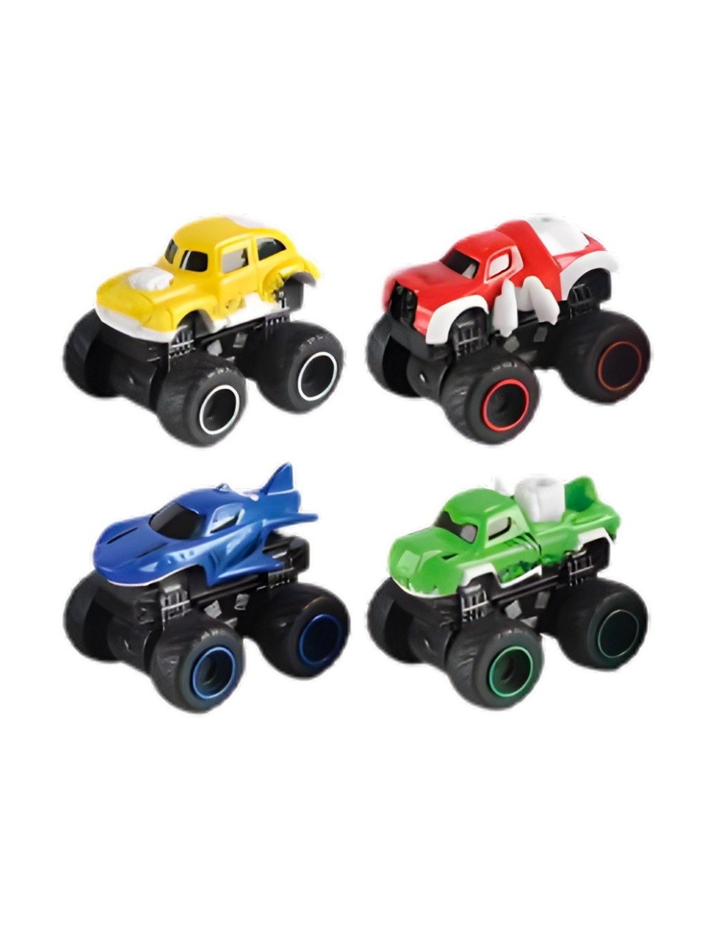 Carro Monster Mini Truck Multicolor Juguete X 4 Unidades