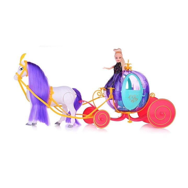 Carro Carruaje Muñeca Princesa Con Caballo Juguete Niñas