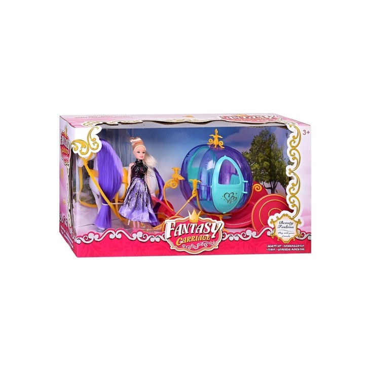 Carro Carruaje Muñeca Princesa Con Caballo Juguete Niñas